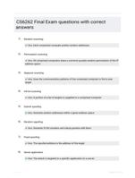 CS6262 Final Exam questions with correct answers