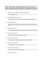 NUR 155 Exam 2,3&4 Questions And Answers With Verified Study Solutions Updated Solutions
