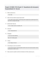 Exam 2) NSG 316 Exam 2: Questions & Answers: Guaranteed A+ Score
