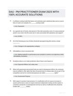DAU - PM PRACTITIONER EXAM 2025 WITH 100% ACCURATE SOLUTIONS