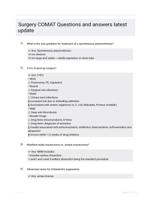 Surgery COMAT Questions and answers latest update