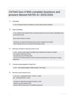 CS7643 Quiz 4 With complete Questions and answers Newest RATED A+ 2025/2026
