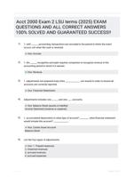 Acct 2000 Exam 2 LSU terms (2025) EXAM QUESTIONS AND ALL CORRECT ANSWERS 100% SOLVED AND GUARANTEED SUCCESS!!