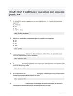 HCMT 2061 Final Review questions and answers graded A+