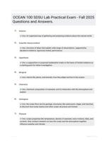 OCEAN 100 SDSU Lab Practical Exam - Fall 2025 Questions and Answers.
