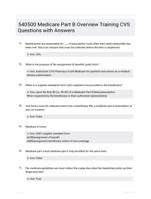 540500 Medicare Part B Overview Training CVS Questions with Answers