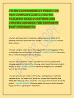 ATI RN COMPREHENSIVE PREDICTOR NGN COMPLETE 2025 GUIDE: 180 REALISTIC EXAM QUESTIONS AND VERIFIED ANSWERS