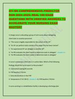 ATI RN COMPREHENSIVE PREDICTOR NGN 20242025: REAL 180 EXAM QUESTIONS WITH VERIFIED ANSWERS TO ACCELERATE YOUR NURSING