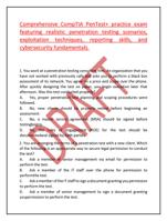 Comprehensive CompTIA PenTest+ practice exam  featuring realistic penetration testing scenarios,  exploitation t