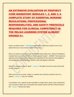 AN EXTENSIVE EVALUATION OF PROPHECY CORE MANDATORY MODULES 1, 2, AND 3: A COMPLETE STUDY OF ESSENTIAL NURSING REGULATIONS,
