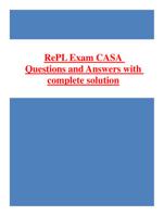 RePL Exam CASA Questions and Answers with Complete Solution