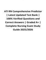 ATI RN Comprehensive Predictor 2019 | Updated Test Bank | Forms A, B & C | 100% Verified Questions and Correct Answers