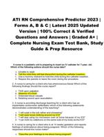 ATI RN Comprehensive Predictor 2023 | Forms A, B & C | Latest 2025 Updated Version | 100% Correct & Verified Quest