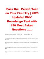 Pass the Permit Test on Your First Try | 2025 Updated DMV Knowledge Test with 150 Most Asked Questions & Answers