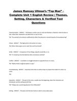 James Ramsey Ullmans Top Man  Complete Unit 1 English Review | Themes, Setting, Characters & Verified Test Questions