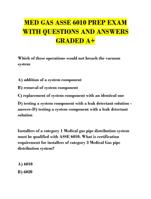 MED GAS ASSE 6010 PREP EXAM  WITH QUESTIONS AND ANSWERS  GRADED A+