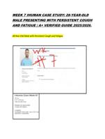 WEEK 7 IHUMAN CASE STUDY: 28-YEAR-OLD MALE PRESENTING WITH PERSISTENT COUGH AND FATIGUE | A+ VERIFIED GUIDE 2025/2026.