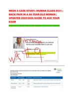 WEEK 9 CASE STUDY: IHUMAN CLASS 6531 : BACK PAIN IN A 66-YEAR-OLD WOMAN | UPDATED 2025/2026 GUIDE TO ACE YOUR EXAM