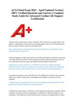 ACLS Final Exam 2025  April Updated Version | 100% Verified Questions and Answers | Complete Study Guide for Advanc