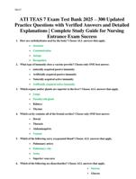 ATI TEAS 7 Exam Test Bank 2025  300 Updated Practice Questions with Verified Answers and Detailed Explanations | Comple