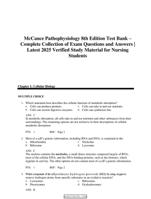 McCance Pathophysiology 8th Edition Test Bank  Complete Collection of Exam Questions and Answers | Latest 2025 Verified Stu