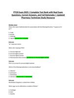 PTCB Exam 2025 | Complete Test Bank with Real Exam Questions, Correct Answers, and Full Rationales | Updated Pharm