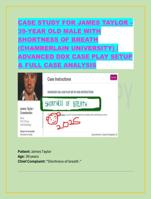 CASE STUDY FOR JAMES TAYLOR   39-YEAR OLD MALE WITH  SHORTNESS OF BREATH  (CHAMBERLAIN UNIVERSITY) |  ADVANCED DDX CASE