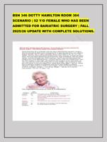 BSN 346 DOTTY HAMILTON ROOM 304 SCENARIO | 52 Y/O FEMALE WHO HAS BEEN ADMITTED FOR BARIATRIC SURGERY | FALL 2025/26 UPD