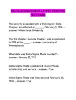 DELTA ACHIEVEMENT LATEST PRACTICE  TEST EXAM