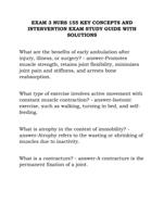EXAM 3 NURS 155 KEY CONCEPTS AND  INTERVENTION EXAM STUDY GUIDE WITH  SOLUTIONS