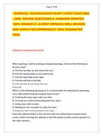 SURGICAL TECHNOLOGIST EXAM LATEST EXAM 2025  2026  SOLV QUESTIONS &  ANSWERS VERIFIED  100% GRADED A+