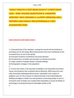 ADULT HEALTH NURSING TEST BANK LATEST EXAM  2025  2026  SOLVED QUESTIONS &  ANSWERS  VERIFIED 100% GRADED A+