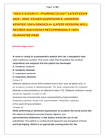 NSG 318 EXAM 2  PHARMACOLOGY LATEST EXAM  2025  2026  SOLVED QUESTIONS &  ANSWERS  VERIFIED 100% GRADED A+