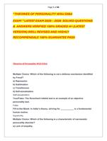 THEORIES OF PERSONALITY WGU D564  EXAM  LATEST EXAM 2025  2026  SOLVED QUESTIONS  &  ANSWERS VERIFIED 100% GRADED A+