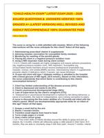 CHILD HEALTH EXAM LATEST EXAM 2025  2026   SOLVED QUESTIONS &  ANSWERS VERIFIED 100%  GRADED A+