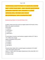ROTATIONAL EXAM PHYSICS 121 DAVIS BYU WINTER  2025 LATEST EXAM 2025  2026  SOLVED QUESTIONS &   ANSWERS VERIFIED 100%