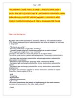 NURSING CARE  FINAL EXAM LATEST EXAM 2025   2026  SOLVED QUESTIONS &  ANSWERS VERIFIED 100%  GRADED A+