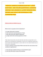 MEDICAL SURGICAL NURSING EXAM SET LATEST  EXAM 2025  2026  SOLVED QUESTIONS &  ANSWERS  VERIFIED 100% GRADED A+
