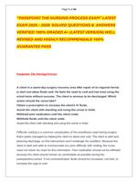 PASSPOINT THE NURSING PROCESS EXAM LATEST  EXAM 2025  2026  SOLVED QUESTIONS &  ANSWERS  VERIFIED 100%