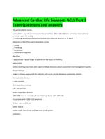 Advanced Cardiac Life Support- ACLS Test 1  Exam Questions and answers