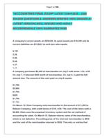 ACCOUNTING FINAL EXAM LATEST EXAM 2025  2026  SOLVED QUESTIONS &  ANSWERS VERIFIED 100% GRADED A+