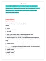 MARKETING EXAM LATEST EXAM 2025  2026 SOLVED  QUESTIONS &  ANSWERS VERIFIED 100% GRADED A+ (LATEST  VERSION)