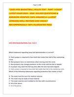 2025 IHSA BASKETBALL RULES TEST - PART 1 EXAM  LATEST EXAM 2025  2026  SOLVED QUESTIONS &   ANSWERS