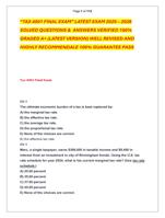 TAX 4001 FINAL EXAM LATEST EXAM 2025  2026   SOLVED QUESTIONS &  ANSWERS VERIFIED 100%  GRADED A+
