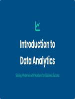 Introduction to Data Analytics
