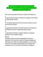 NCLEX-RN EXAMINATION AND THE NEW  GRADUATE CHAPTER 5 EXAM QUESTIONS WITH  ANSWERS AND RATIONALES