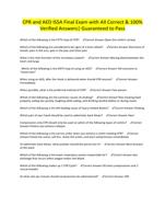 CPR and AED ISSA Final Exam with All Correct & 100% Verified Answers| Guaranteed to Pass