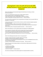 Nursing Exam 1 (Ch 1-6) with all Correct & 100% Verified Answers| Actual Complete Exam| Already Graded A+