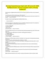 Nursing Comprehensive Exam with All Correct & 100% Verified Answers |Actual Complete Exam| Already Graded A+