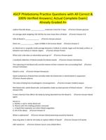ASCP Phlebotomy Practice Questions with All Correct & 100% Verified Answers| Actual Complete Exam| Already Graded A+